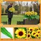 3 Pieces Artificial Cemetery Flowers for Headstone Memorial Day Flowers Funeral Headstone Saddle Sunflowers Bouquets with Vase for Outdoor Tombstone Grave Decoration(Yellow)